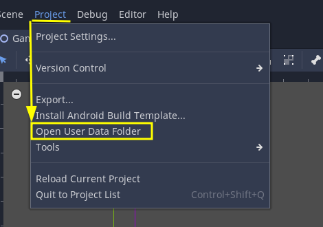 Easily open used data folder
