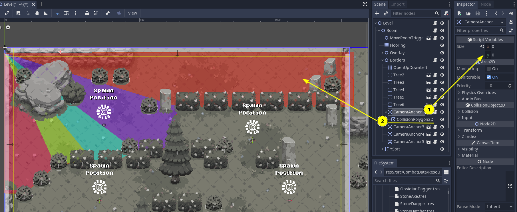 Image of example of CameraAnchor with a custom CollisionPolygon